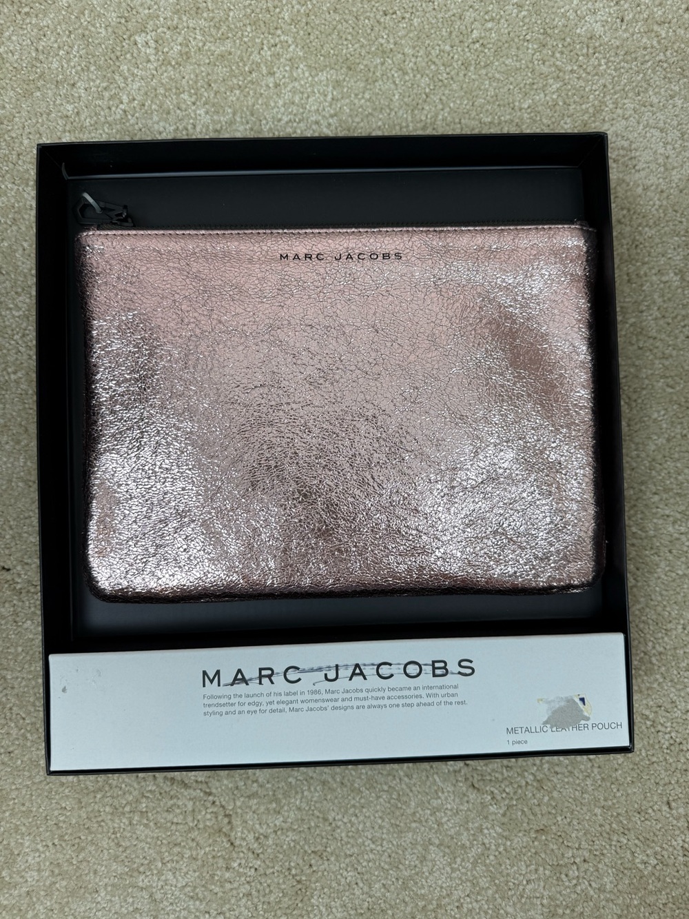 MARC JACOBS | Target x Neiman Marcus metallic rose gold Leather pouch NEW NIB
